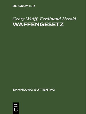 cover image of Waffengesetz